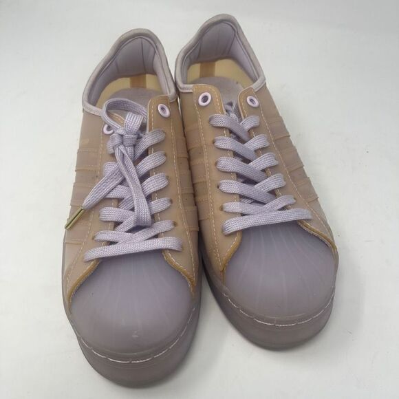 Adidas Women's Superstar Lace-up Jelly Cream & Tan Sneakers Size 7 - Picture 1 of 7